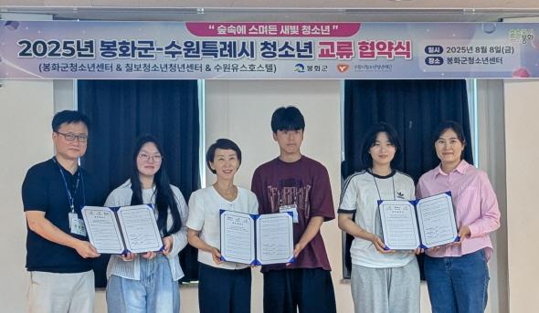 NSP통신-봉화군청소년센터, 칠보청소년청년센터, 수원유스호스텔 간 청소년 교류를 위한 업무협약 체결 (사진 = 봉화군)