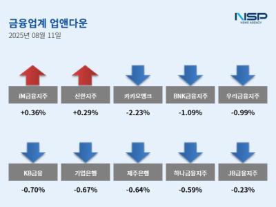 [NSP PHOTO][업앤다운]은행주 하락…iM금융↑·카카오뱅크↓