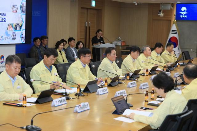 NSP통신-평택시가 12일 시청 종합상황실에서 2025 을지연습 준비보고회를 진행하고 있다. (사진 = 평택시)