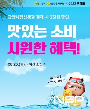 NSP통신-공공배달앱 먹깨비 광양사랑상품권 결제시 3000원 할인 이벤트 홍보 포스터 (이미지 = 광양시청)