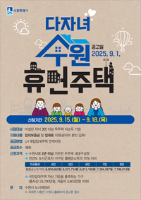 [NSP PHOTO]수원시, 다자녀 수원휴먼주택 입주자 모집