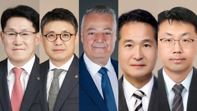 NSP통신-▲(왼쪽부터) 류두형 한화 글로벌 대표, 김종서 한화엔진 대표, 라피 발타 한화파워시스템 대표, 김경수 한화호텔앤드리조트 에스테이트 부문 대표, 최석진 한화호텔앤드리조트 리조트 부문 대표 내정자 (이미지 = 한화그룹 제공)