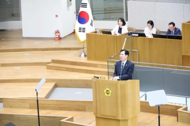 NSP통신-이영봉 의원이 9일 열린 제386회 임시회 제3차 본회의 5분 자유발언을 하고 있다. (사진 = 경기도의회)