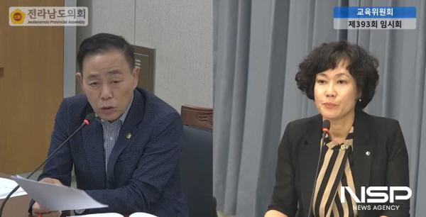 NSP통신-서대현 전라남도의원의 질의에 전라남도교육청 진로교육과장이 답변하고 있다. (사진 = 전남도의회)