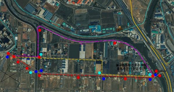 NSP통신-사우동 공사 일대 통제구간 안내도. (이미지 = 풍무역세권)