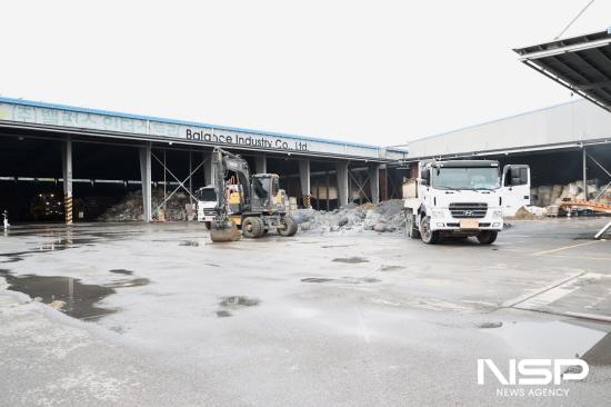 NSP통신-광양항 동측배후단지 내 물류창고 화재 발생 현장 (사진 = 광양시청)