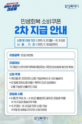 NSP통신-2차 민생회복 소비쿠폰 지급 안내문. (이미지 = 화성시)