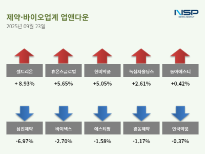 [NSP PHOTO]업앤다운 제약주 상승셀트리온 대화제약