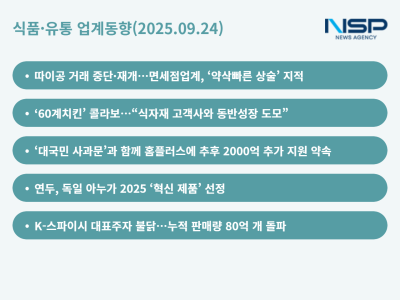 [NSP PHOTO]식품유통 업계동향롯데면세 따이궁과 재결합 CJ는 60계와 첫 만남무릎 꿇은 MBK샘표는 독일서도 연두해요