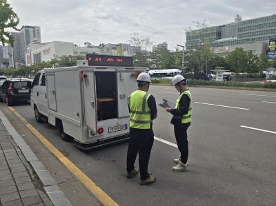 [NSP PHOTO]수원시 대형공사장 주변 지반침하 1차 탐사 완료