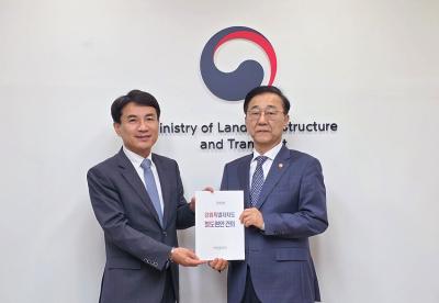 [NSP PHOTO]김진태 강원도지사 국토부 장관 만나 국가철도망 신규사업 반영 건의