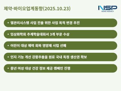 [NSP PHOTO]제약바이오업계동향엠투엔알피바이오 HVAC 사업 확장인지개선 원료 독점권 확보
