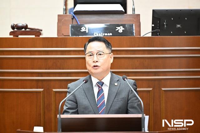 NSP통신-성중기 완주군의회 의원이 24일 열린 제296회 완주군의회 임시회 제2차 본회의에서 5분 자유발언을 하고 있다. (사진 = 완주군의회)
