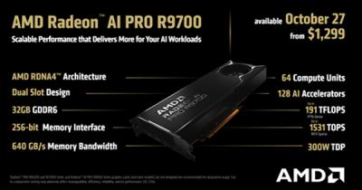 [NSP PHOTO]AMD 라데온 AI PRO R9700 27일 1299달러에 출시