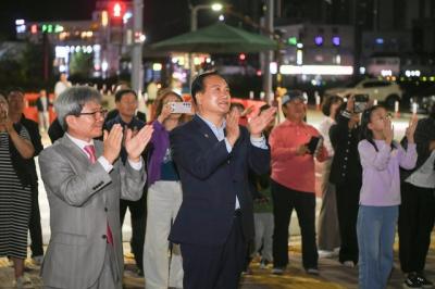 [NSP PHOTO]오산시 아파트 2곳 야간경관조명 점등식 개최