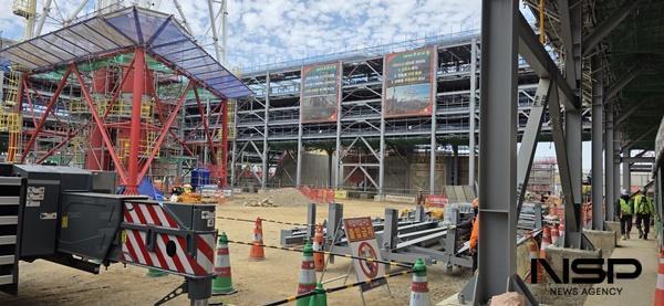 NSP통신-울산 샤힌 프로젝트 현장 철 구조물 (사진 = NSP통신)