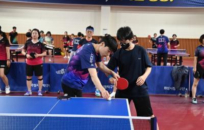 [NSP PHOTO]화성도시공사 탁구단 시민에 탁구 기술 재능 기부