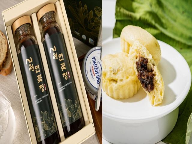 NSP통신-시흥시가 사회적경제기업인 지역살림사회적협동조합, 하나더하기사회적협동조합과 함께 관내 최초로 선보인 시원 연꽃청 가치하나 연꽃빵. (사진 = 시흥시)