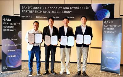 [NSP NEWS Image]위메이드, 원화 스테이블코인 연합체 ‘GAKS’ 출범…체이널리시스·써틱·센트비 합류