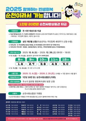 NSP통신-순천시는 8일부터 민생회복지원금 시민 1인당 20만원 지급한다 (= 순천시)