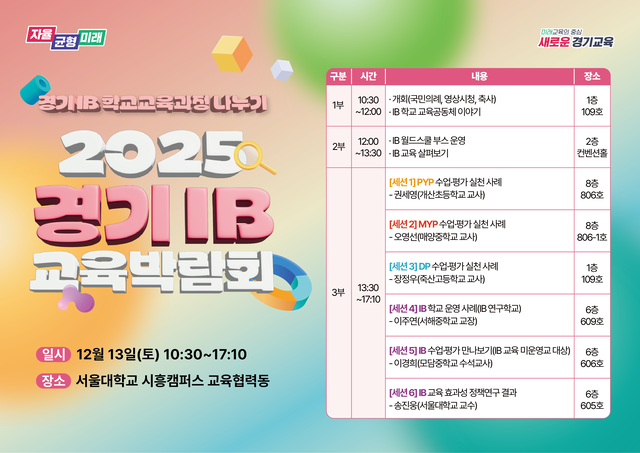 NSP통신-2025 경기 아이비(IB) 교육박람회 프로그램 일정. (이미지 = 경기도교육청)