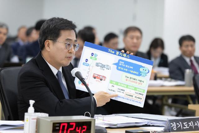 NSP통신-2023년 10월 23일 오후 경기도청 4층 다목적회의실에서 열린 국토교통위원회 국정감사에서 김동연 경기도지사가 도정질의에 답변을 하고 있는 모습. (사진 = 경기도)