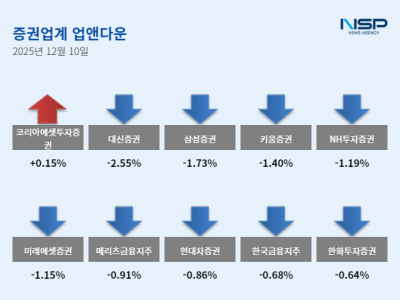 [NSP NEWS Image]업앤다운증권주 하락코리아에셋투자증권대신증권