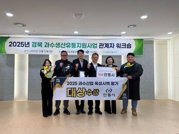 NSP통신-안동시는 2025년 경상북도 과수산업 육성시책 평가에서 전년도 최우수상에 이어 올해 대상을 수상했다. (사진 = 안동시)