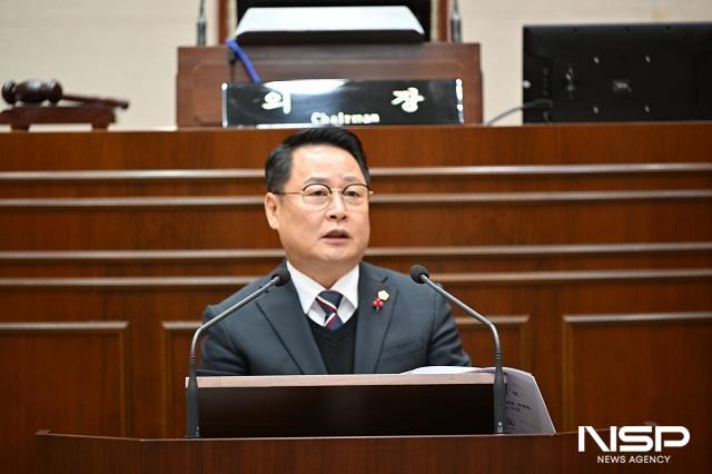 NSP통신-성중기 완주군의회 의원이 16일 제297회 제2차 정례회 제3차 본회의 5분 자유발언을 하고 있다. (사진 = 완주군의회)