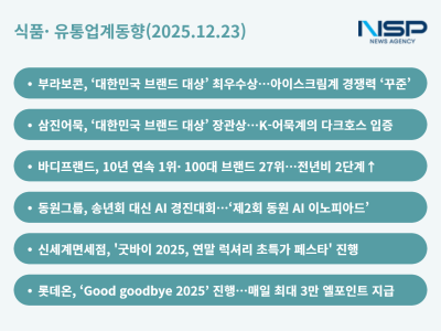 [NSP PHOTO][식품·유통업계동향]해태아이스·삼진어묵·바디프랜드 수상 경쟁력…신세계면세·롯데온의 굿바이 2025