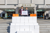 [NSP PHOTO]설로인, 군포시 드림스타트에 한우 70세트 기탁