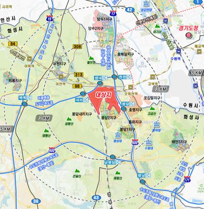 NSP통신-봉담3공공주택지구 위치도. (이미지 = 화성시)