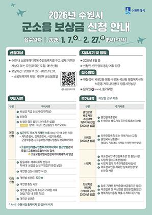 NSP통신-2026년 군소음 피해보상금 신청 안내문. (이미지 = 수원시)