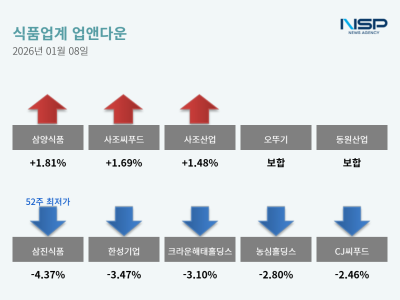 [NSP PHOTO]업앤다운식품주 하락삼양식품삼진식품