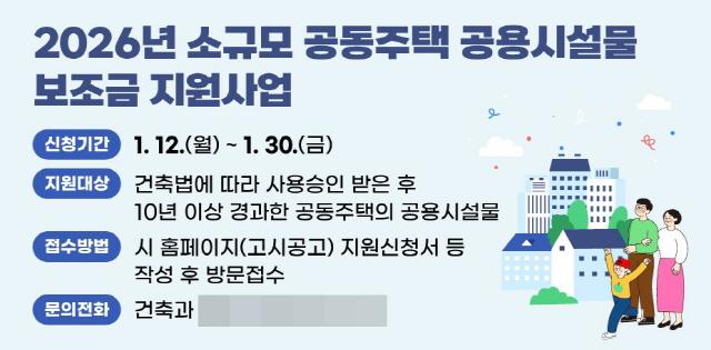 NSP통신-2026년 소규모 공동주택 공용시설물 보조금 지원사업 배너. (사진 = 안양시)