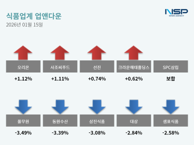 [NSP PHOTO]업앤다운식품주 하락오리온풀무원