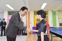 [NSP PHOTO]경북교육청, 봉화 상운초 탁구부 찾아 미래 체육 인재 격려