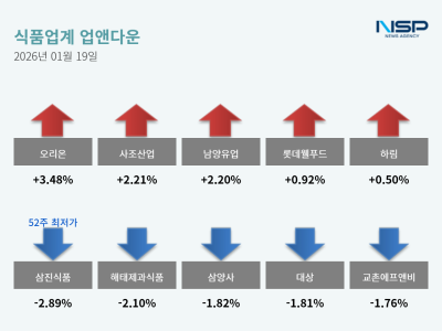 [NSP PHOTO]업앤다운식품주 상승오리온삼진식품