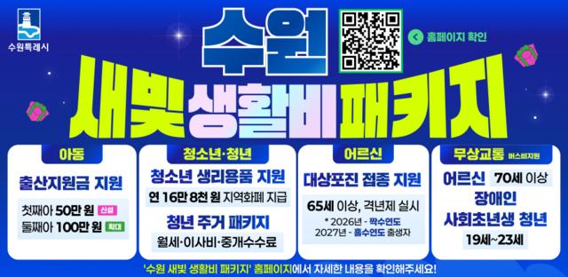 NSP통신-2026년부터 시작된 수원시 새빛 생활비 패키지 안내문. (이미지 = 수원시)
