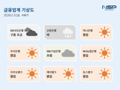 [NSP PHOTO]금융업계기상도IBK기업은행 흐림신한은행 비