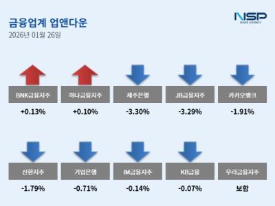 [NSP PHOTO]업앤다운은행주 하락BNK금융제주은행