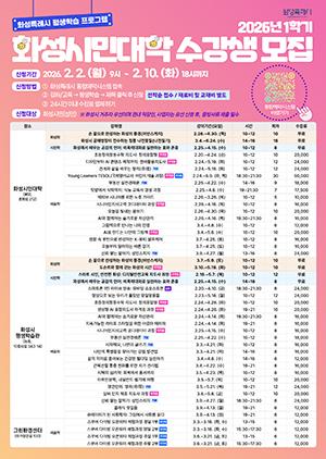 NSP통신-2026년 1학기 화성시민대학 수강생 모집문. (이미지 = 화성시)