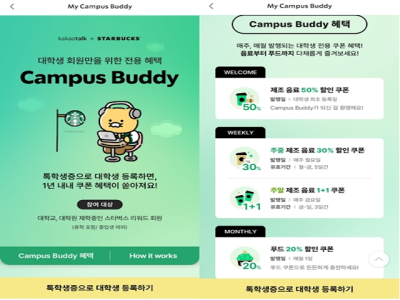 [NSP PHOTO]스타벅스 캠퍼스 버디 55만 명 돌파대학생 일상 파고든 멤버십 전략