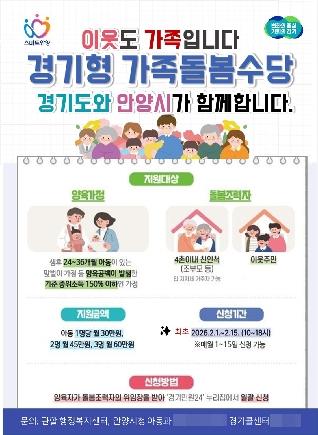 NSP통신-경기형 가족돌봄수당 포스터. (이미지 = 안양시)