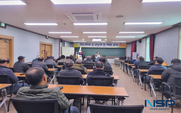 [NSP PHOTO]청도군, 청도반시 수고낮추기 현장기술지원단 교육