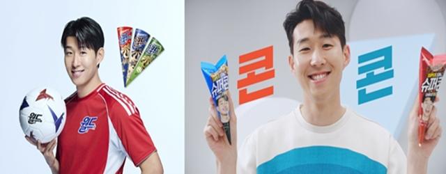 NSP통신-(왼쪽부터)롯데웰푸드의 월드콘 광고 이미지, 빙그레의 슈퍼콘 광고 이미지 (이미지 = 각 사 제공)