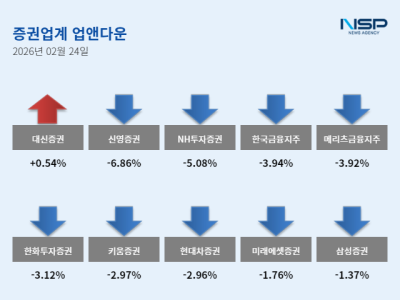 [NSP PHOTO]업앤다운증권주 하락대신증권NH투자증권