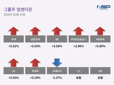 [NSP PHOTO]업앤다운그룹주 상승한화롯데지주