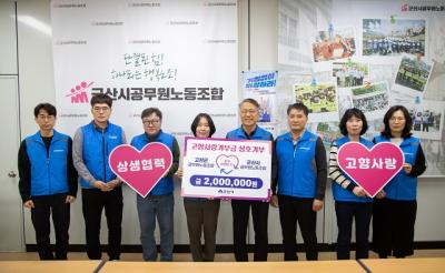 [NSP PHOTO]군산시·고창군 공무원노조, 고향사랑기부금 상호 기부