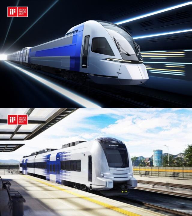 NSP통신-독일 iF 디자인 어워드 2026에서 본상 수상한 현대로템의 수소전기동력차(사진 위)와 수소전기동차(아래) (사진 = 현대로템 제공)